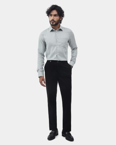 Blackberrys Men Structured Slim Fit Formal Shirt | 100% Cotton | Wrinkle Resistant | Wrinkle Free | Green