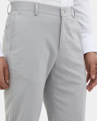 Blackberrys Men Structured Slim Fit Formal Trouser | Rayon Blend | Stretchable Waistband | Grey