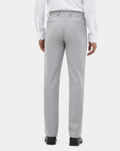 Blackberrys Men Structured Slim Fit Formal Trouser | Rayon Blend | Stretchable Waistband | Grey
