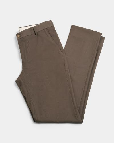 Blackberrys Men Structured Slim Fit Formal Trouser | Rayon Blend | Stretchable Waistband | Mouse Brown