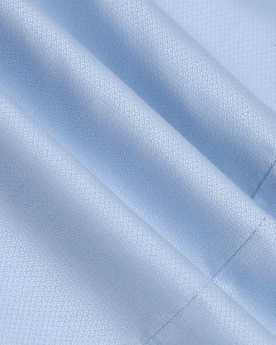 Blackberrys Men's Cotton Textured Light Blue Slim-Fit Shirts |Formal Wear