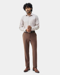 Blackberrys Men's Cotton Textured Beige Slim-Fit Shirts |Formal Wear
