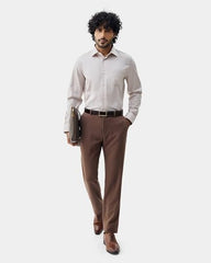 Blackberrys Men's Cotton Textured Beige Slim-Fit Shirts |Formal Wear