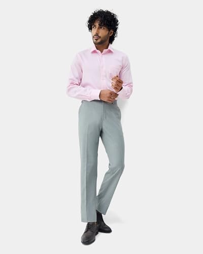 Blackberrys Men's Cotton Textured Pink Slim-Fit Shirts |Formal Wear