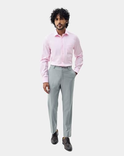 Blackberrys Men's Cotton Textured Pink Slim-Fit Shirts |Formal Wear