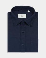 Blackberrys Men Solid Comfort Fit Casual Shirt | 100% Cotton Twill | Breathable | Dark Blue