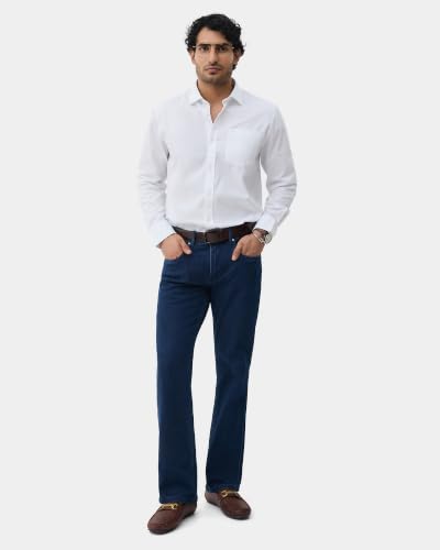 Blackberrys Men Solid Comfort Fit Casual Shirt | 100% Cotton Twill | Breathable | White