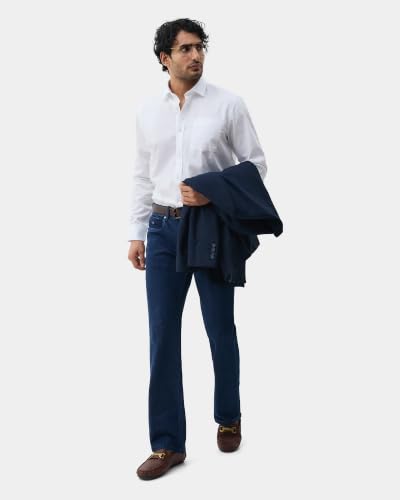 Blackberrys Men Solid Comfort Fit Casual Shirt | 100% Cotton Twill | Breathable | White