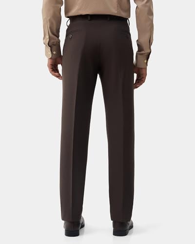Blackberrys Men's Solid Brown Slim-Fit Trousers |Office Wear & Casual Wear