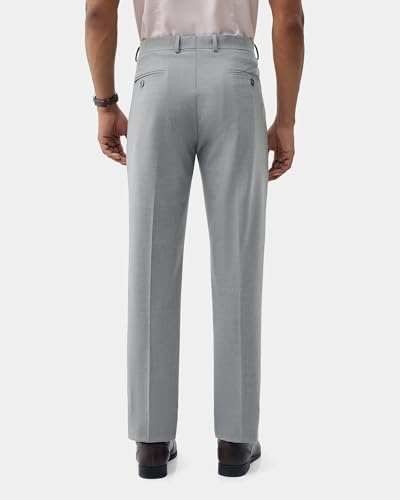 Blackberrys Men's Solid Grey Slim-Fit Trousers |Office Wear & Casual Wear