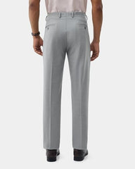 Blackberrys Men's Solid Grey Slim-Fit Trousers |Office Wear & Casual Wear
