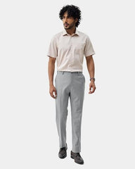 Blackberrys Men's Solid Grey Slim-Fit Trousers |Office Wear & Casual Wear