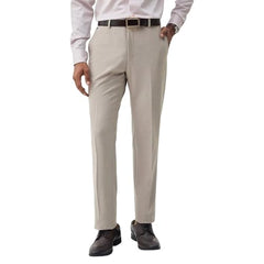 Blackberrys Men's Solid Beige Slim-Fit Trousers |Office Wear & Casual Wear