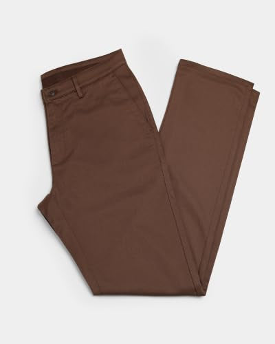 Blackberrys Men Dobby Textured Slim Fit Casual Trouser | Cotton Blend | Stretchable | Brown
