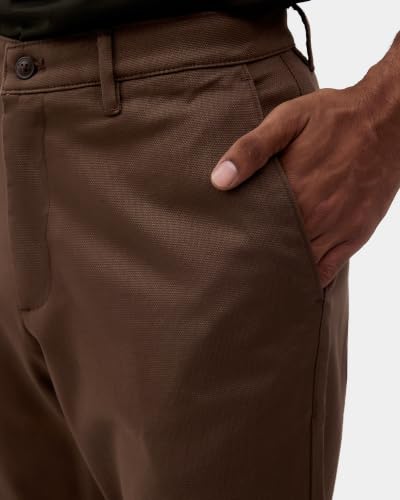 Blackberrys Men Dobby Textured Slim Fit Casual Trouser | Cotton Blend | Stretchable | Brown
