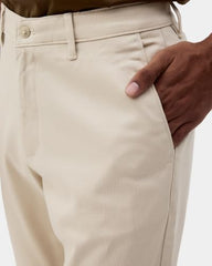 Blackberrys Men Dobby Textured Slim Fit Casual Trouser | Cotton Blend | Stretchable | Cream