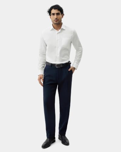 Blackberrys Men Textured Slim Fit Formal Shirt | 100% Cotton | Breathable | Dobby Textured Weave | White