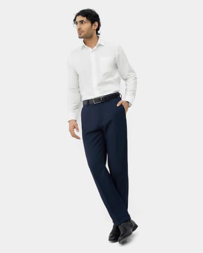 Blackberrys Men Textured Slim Fit Formal Shirt | 100% Cotton | Breathable | Dobby Textured Weave | White