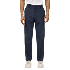 Blackberrys Men's Blue Solid Relaxed Trousers |Office Wear