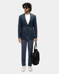 Blackberrys Men's Blue Solid Relaxed Trousers |Office Wear