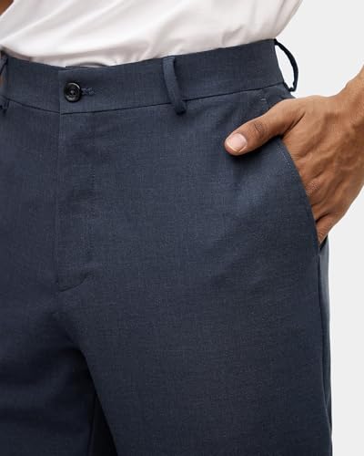 Blackberrys Men's Blue Solid Relaxed Trousers |Office Wear