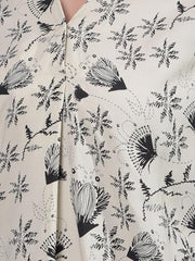 Crimsoune Club Women's White Floral Print V-Neck Top