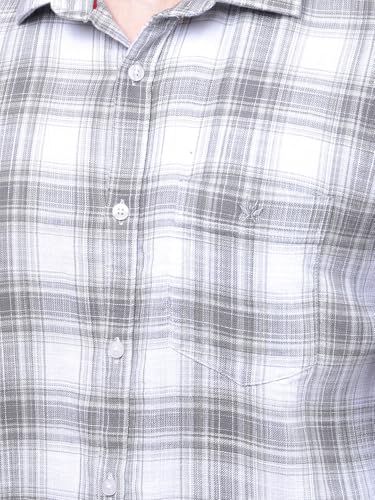 Crimsoune Club Men's Green Checked 100% Cotton Shirt