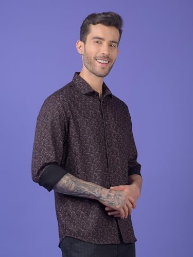 Crimsoune Club Men's Wine Printed Shirt
