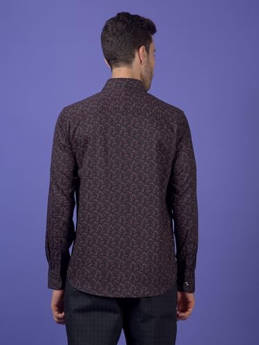 Crimsoune Club Men's Wine Printed Shirt