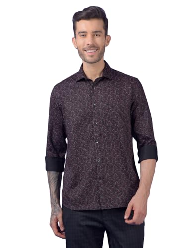 Crimsoune Club Men's Wine Printed Shirt