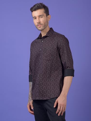 Crimsoune Club Men's Wine Printed Shirt