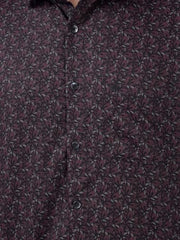 Crimsoune Club Men's Wine Printed Shirt