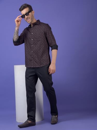 Crimsoune Club Men's Wine Printed Shirt