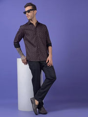 Crimsoune Club Men's Wine Printed Shirt