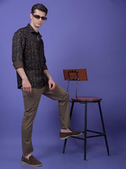 Crimsoune Club Men's Black Printed Shirt (S)