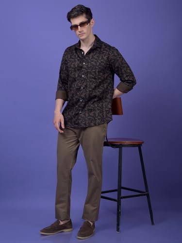 Crimsoune Club Men's Black Printed Shirt (S)