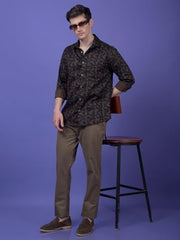 Crimsoune Club Men's Black Printed Shirt (S)