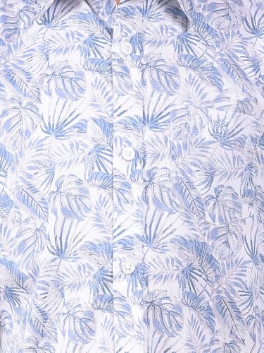 Crimsoune Club Boy's Blue Floral Print Shirt (13-14Y)