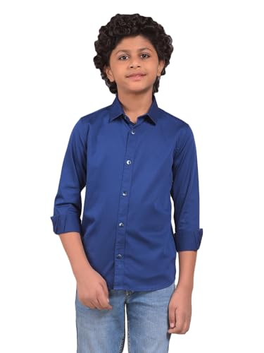 Crimsoune Club Boy's Blue 100% Cotton Shirt (7-8Y)
