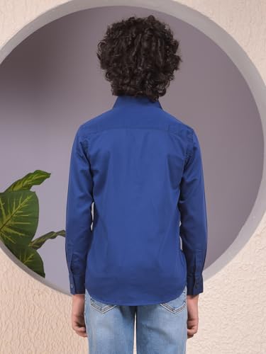 Crimsoune Club Boy's Blue 100% Cotton Shirt (7-8Y)