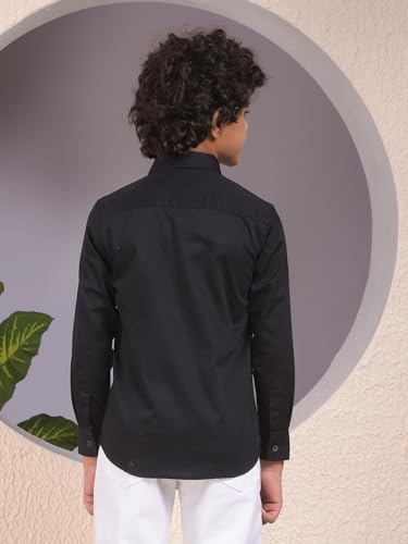Crimsoune Club Boy's Black 100% Cotton Shirt (11-12Y)