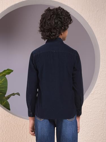 Crimsoune Club Boy's Blue 100% Cotton Corduory Shirt (11-12Y)
