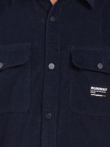 Crimsoune Club Boy's Blue 100% Cotton Corduory Shirt (11-12Y)