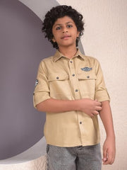 Crimsoune Club Boy's Brown Stylish Shirt (11-12Y)