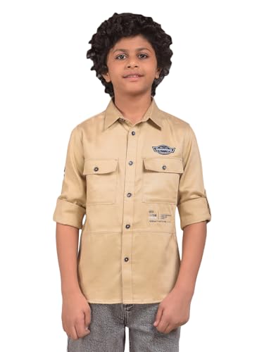 Crimsoune Club Boy's Brown Stylish Shirt (11-12Y)