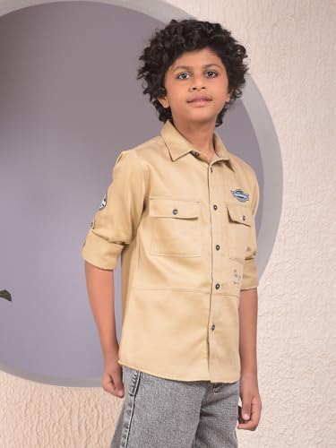 Crimsoune Club Boy's Brown Stylish Shirt (11-12Y)