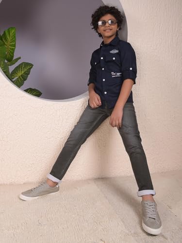 Crimsoune Club Boy's Blue Trendy Shirt (7-8Y)