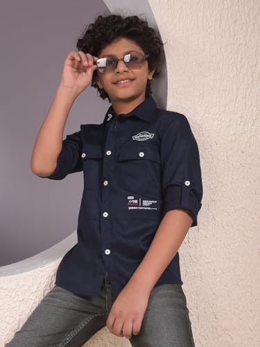 Crimsoune Club Boy's Blue Trendy Shirt (7-8Y)