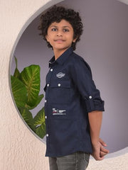 Crimsoune Club Boy's Blue Trendy Shirt (7-8Y)
