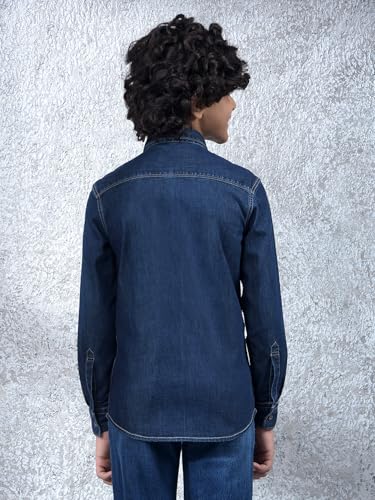 Crimsoune Club Boy's Blue 100% Cotton Shirt (5-6Y)